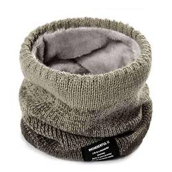 TBSCWYF Schal herren Warme Loop Schal Strickschal mit Fleecefutter Winter Warme Nackenwärmer für Herren und Damen Winter Schlauchschal Loop Schal Rundschal Dick Fleece Halswärmer Gefüttert Weichem von TBSCWYF