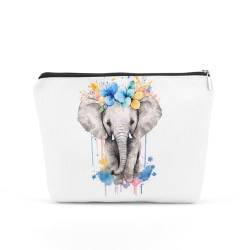 TBT Make-up-Tasche mit Motiv: Western Highland Country Girl Kuh Stuff Hirsch Giraffe Elefant Geschenke Make-up Tasche für Muttertag Geburtstag, Mehrfarbig 0834, 9.5*7.1*2 inch von TBT