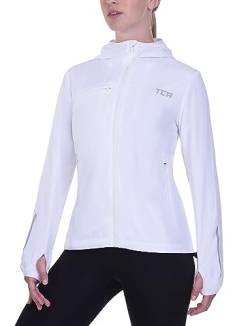 TCA Damen Lauf-Softshelljacke. Reflektierende atmungsaktive Packable-Jacke mit Reißverschlusstaschen - Weiss, XS von TCA