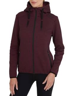 TCA Damen Revolution Hoodie, Sweatjacke mit Kapuze und Reißverschlusstaschen - Rot, S von TCA