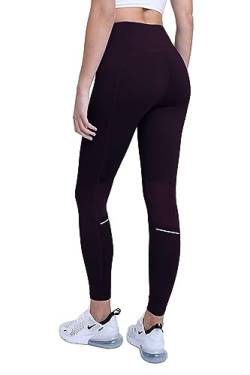 TCA Damen SuperThermo Performance enganliegende Laufhose, figurbetonte High Waist Leggings mit Handytasche - Lila, S von TCA