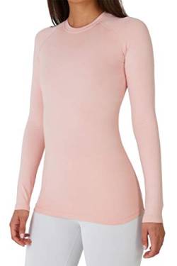 TCA Damen Thermo-Laufshirt, Funktionsshirt Langarm, Kompressions Laufoberteil - Hell-Pink, XL von TCA