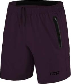 TCA Herren Elite Tech Leichte Laufhose Gymshorts Trainingsshorts und Laufshorts mit Reißverschlusstaschen - Sporthose Herren Kurz - Lila, XL von TCA