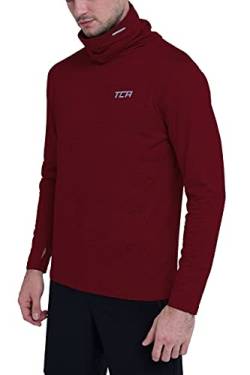 TCA Herren Warm-Up Trichterhals Thermo Laufshirt - Cabernet, XL von TCA