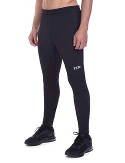 TCA Herren Winterliche thermische Radlaufhose zum Laufen, Radfahren, Wandern. Hose mit Reißverschlusstaschen - Schwarz, L von TCA