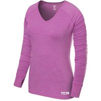 TCA Langarmshirt Damen Laufshirt V-Ausschnitt Langarm - Helles Lila (1-tlg) von TCA