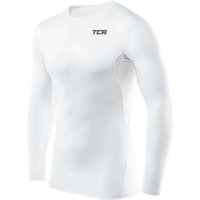 TCA Langarmshirt TCA Herren HyperFusion Kompressionsshirt Langarm Sportshirt - Weiss (1-tlg) von TCA