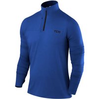 TCA Langarmshirt TCA Herren Langarm Laufshirt mit Reißverschluss - Blau (1-tlg) von TCA