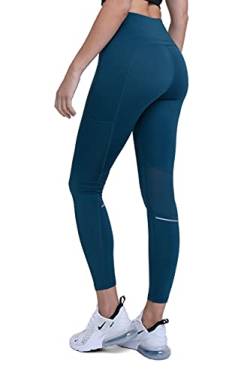 TCA SuperThermo Performance Leggings für Damen, High Waist, Blickdicht Sportleggings mit Handytasche, Laufhose für Yoga & Fitness - Blau, M von TCA