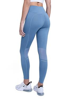 TCA SuperThermo Performance Leggings für Damen, High Waist, Blickdicht Sportleggings mit Handytasche, Laufhose für Yoga & Fitness - Hellblau, XS von TCA