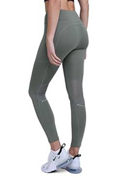 TCA SuperThermo Performance Leggings für Damen, High Waist, Blickdicht Sportleggings mit Handytasche, Laufhose für Yoga & Fitness - Hellgrün, L von TCA