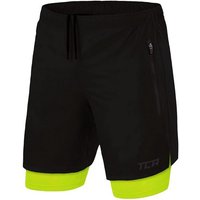 TCA Trainingsshorts TCA Herren 2-in-1 Laufhose - Schwarz/Grün (1-tlg) von TCA