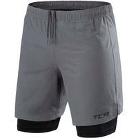 TCA Trainingsshorts TCA Herren 2 in 1 Laufhose mit Kompressionshose - Grau, L (1-tlg) von TCA