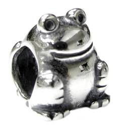 Charm-Anhänger aus 925er-Sterlingsilber, Frosch-Köte, für europäische Charm-Armbänder von TCC Sourcing