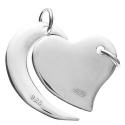 Halskette mit Herzanhänger "I Love You To The Moon & Back", 925er Sterlingsilber, 45,7 cm von TCC Sourcing