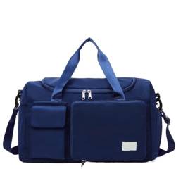 Gymbag Tragbare Reisetasche for Herren, Sport- Und Fitnesstasche, Unabhängiges Schuhfach, Faltbar Sports Bag (Color : Blue, Size : 50 * 25 * 28cm) von TCMYQS