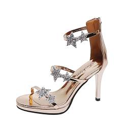 Damen Schuhe Elegant Pumps Sandalen -Toe High Lässige Schnürung Ausgehöhlte Spitze Damen Heels Atmungsaktive Schuhe Damensandalen Schuhe Für Damen Günstig von TDEOK