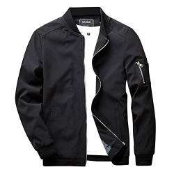 Herren Leicht Bomberjacke Freizeit DüNn üBergangsjacke Herbst Fliegerjacke Winddicht Pilotenjacke Atmungsaktiv Outdoor MäNner Blouson Mit Zip-Taschen Sportjacke Windbreaker Herrenjacke Freizeitjacke von TDEOK