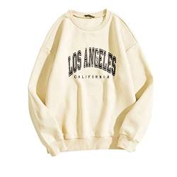 Hoodies FüR MäNner Langarm: Los Angeles Pullover Oversize Herren Sweatshirt Oversize Ohne Kapuze Kapuzenpullover Oversized Hip Hop Pullover Pulli Teenager MäDchen Trend 2023 Hoodie Warm Oberteile von TDEOK