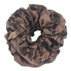 Schläger Band Volumisierende Scrunchie Big Haarschleife Kopfbezug für Gummiriemen Stirnband Haarband Damen (Coffee) von TDEOK