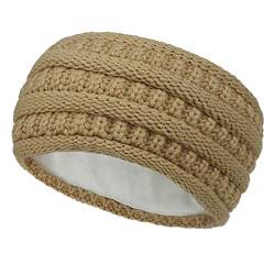 Sport Haarband halten Sie Mode Stricken handgefertigte warme Haarbügel Frauen Haarreif Helm Ohrenschützer (Khaki, One Size) von TDEOK