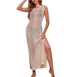 Strandponcho Damen Luftig - Strandkleid Netz Löcher - Strand Häkelkleid Sommer Maxikleid Lang Sommerkleid Bademode Strandkleider Transparent Poncho Häkeln Kaftan Tunika Tank Bikini Sexy von TDEOK