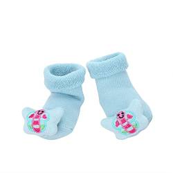 TDEOK Anime -Slip Mädchen Socken Baby Pantoffel warme Stiefel Schuhe Baby Pflege Musselin Strampler (J, M) von TDEOK