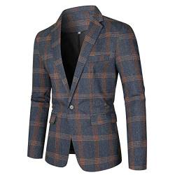 TDEOK Anzugjacke Herren Regular Fit Sakko Karo Blazer Anzugjacke Sportlich Stilvolle Anzug Karo Blazer Männer Klassisch Anzugjacke Übergangsjacke Jacket für Business Freizeit von TDEOK