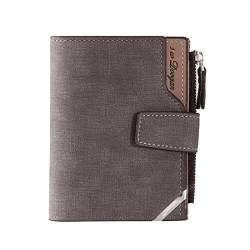 TDEOK Brieftasche Klein vertikale Reißverschluss-Brieftasche für Herren Geldbörsen Herren Groß (Grey, One Size) von TDEOK