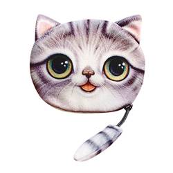 TDEOK Coinprint-Taschen Heckhandtasche ändern Sie 3D Cute Katze Frauen Mädchen Note 9 Handyhülle Brieftasche (Grey, One Size) von TDEOK