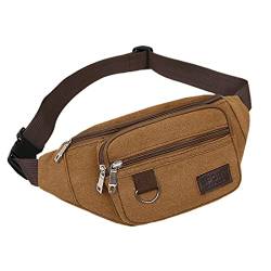 TDEOK Damen-Tasche Sporttasche mit großem Fassungsvermögen Outdoor-Gürtel Canvas Brust Herren- und Hüfttaschen Taktische Hüfttaschen (Brown, 33x5x14) von TDEOK