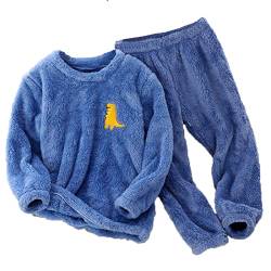 TDEOK Flauschige Schlafanzug - Hausanzug Kinder MäDchen Kuschelig Pyjama Jungen Zweiteiler Winter Warm Weihnachten Pyjama - Hauskleidung Anzug Kapuze Pullover Hose Set Warme Winter NachtwäSche von TDEOK