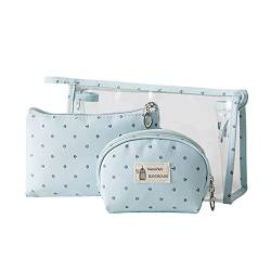 TDEOK Frauen Männer Reisetasche Mode einfache dreiteilige Waschtasche tragbar große Kapazität Reisezubehör Für Lange Reisen Kinder (Blue, One Size) von TDEOK