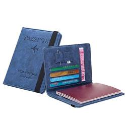 TDEOK Handyhülle Note 9 Brieftasche für Mehrzweckreisepass die Brieftasche Geldbörsen Damen Neu (Blue, One Size) von TDEOK
