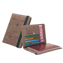 TDEOK Handyhülle Note 9 Brieftasche für Mehrzweckreisepass die Brieftasche Geldbörsen Damen Neu (Coffee, One Size) von TDEOK