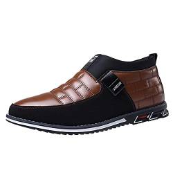 TDEOK Herren Sommer Schuhe Business-Slip-on-Arbeits-Freizeit-Hit-Color-Lederschuhe für Herren im Modestil Camp Herren Schuhe Sneaker (Brown, 44) von TDEOK