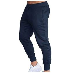 TDEOK Herren Sporthose Lang Jogger Jogginghose Grey Sweatpants Einfarbig Sweathose Herbst Trainingshose mit Drawstring Gummibund Outdoorhose Herren Winter Schmale Passform Klassisch Freizeithose von TDEOK