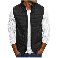 TDEOK Herren Steppweste Schwarz Winter Warm Freizeitweste Outdoor Weste Vest Sportweste Freizeitjacke für MäNner üBergangsjacke Slim Fit Leichte Weste Softshell Jogging Softshellweste von TDEOK