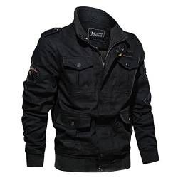 TDEOK Herren üBergangsjacke Herbst Arbeitsjacke Braun Armee Feldjacke Herbstjacke Winddicht Leicht Winter Jacke Stehkragen Cargo Outdoorjacke mit Vielen Taschen Taktische Jacke MilitäR von TDEOK