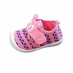 TDEOK Kleinkind Kinder Kinder Baby Cartoon Stern Hasenohren quietschende einzelne Schuhe Sneaker Baby Sneaker Mädchen (Pink, 21) von TDEOK