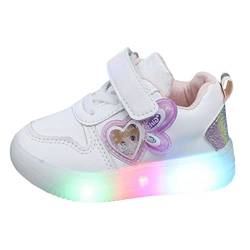 TDEOK Prinzessin Schuhe Cartoon LED-Leuchten kleine und mittlere Mädchen Mode Board Schuhe Kinderschuhe Schuhe Mädchen Sneaker 37 (Red, 23 Toddler) von TDEOK