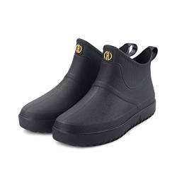 TDEOK Regenstiefel Herren,Wasserdicht Regenschuhe Flach Gummistiefel Halbhoch, Regenschuhe Herren Gummistiefeletten,Herren Regenstiefeletten,Atmungsaktiv Stiefeletten Halbhoch Herren 39-44 von TDEOK