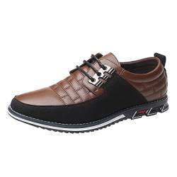 TDEOK Wasserfeste Schuhe Herren Lace-up Freizeit Fashion-Schuhe aus festem für Männer Walking Schuhe Herren 48 (Brown, 46) von TDEOK