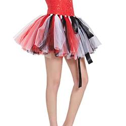 Tutu-Rock Falten Rock Tutu Regenbogen Petticoat Tüllrock Damen Kurz Ballet Tanzkleid Karneval KostüM Tüllrock Karneval Kostum Sexy Minikleid Petticoat Dehnbaren Karneval Tanzkleid Ballkleid von TDEOK