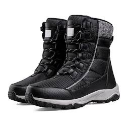 TDHLW Warme Winterboots Herren Damen Winterstiefel Gefütterte Winterschuhe Schneestiefel Stiefel für Ankle Boots Winter Stiefeletten Arbeitsschuhe Winterboots für Wandern Arbeiten Camping,Schwarz,43 von TDHLW