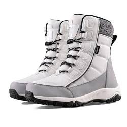 TDHLW Warme Winterboots Herren Damen Winterstiefel Gefütterte Winterschuhe Schneestiefel Stiefel für Ankle Boots Winter Stiefeletten Arbeitsschuhe Winterboots für Wandern Arbeiten Camping,Weiß,43 von TDHLW