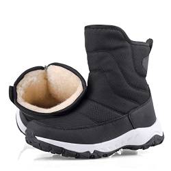 TDHLW Winterschuhe Herren Winterstiefel damen mit Warm Gefüttert Wasserdicht Herren Damen Schneeschuhe Stiefeletten Outdoor Wanderschuhe Trekkingschuhe Schneestiefel rutschfest,Black and white,40 EU von TDHLW