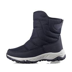 TDHLW Winterschuhe Herren Winterstiefel damen mit Warm Gefüttert Wasserdicht Herren Damen Schneeschuhe Stiefeletten Outdoor Wanderschuhe Trekkingschuhe Schneestiefel rutschfest,Blau,43 EU von TDHLW