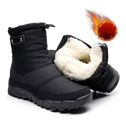 TDHLW Winterstiefel für Männer und Frauen, Schneestiefel für Männer und Frauen, Herren- und Damenstiefel, wasserdicht, Winter-Schneestiefel für kaltes Wetter, leicht und warm im Freien,Schwarz,39 von TDHLW