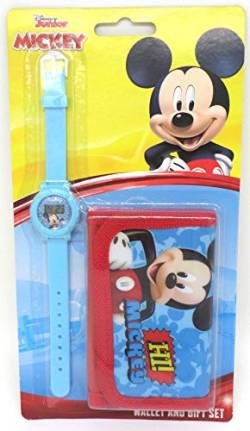 TDL Disney Mickey Mouse Geschenkset Uhr + Geldbörse - Offiziell Lizensiert -Watch & Wallet von TDL